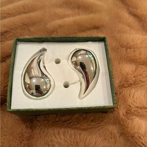 Unk Silver Teardrop Statement Earrings